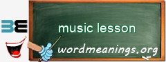 WordMeaning blackboard for music lesson